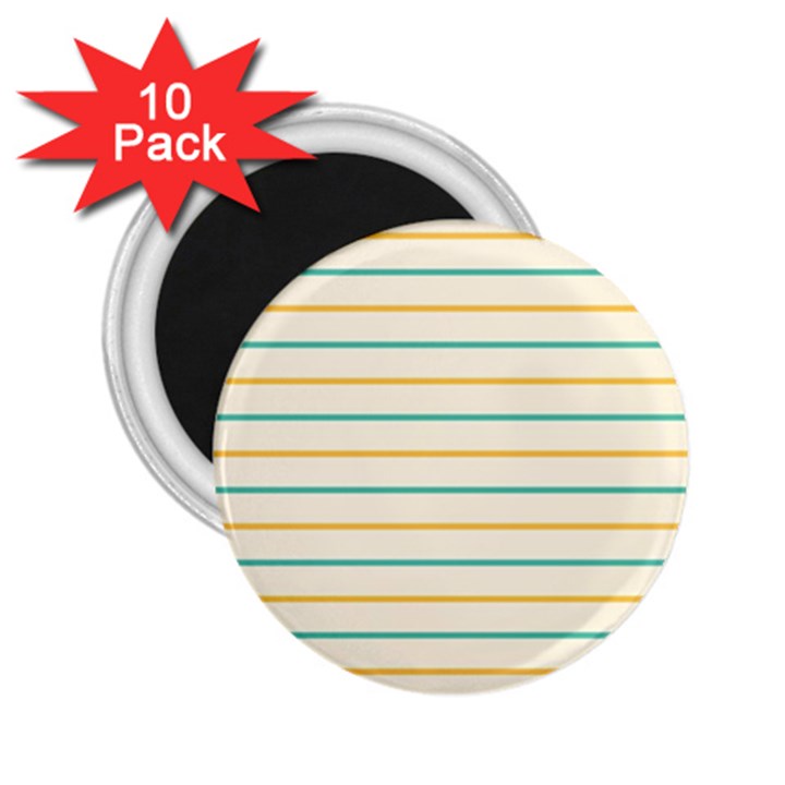 Horizontal Line Yellow Blue Orange 2.25  Magnets (10 pack) 