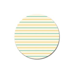 Horizontal Line Yellow Blue Orange Magnet 3  (round) by Mariart