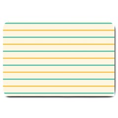 Horizontal Line Yellow Blue Orange Large Doormat  by Mariart