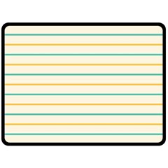 Horizontal Line Yellow Blue Orange Fleece Blanket (large) 