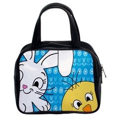 Easter Bunny And Chick  Classic Handbags (2 Sides) by Valentinaart