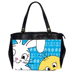 Easter Bunny And Chick  Office Handbags (2 Sides)  by Valentinaart