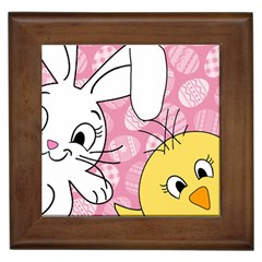 Easter Bunny And Chick  Framed Tiles by Valentinaart