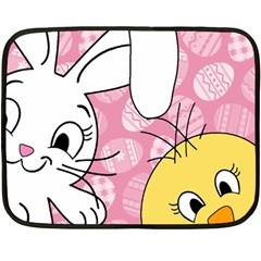 Easter Bunny And Chick  Double Sided Fleece Blanket (mini)  by Valentinaart