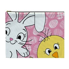 Easter Bunny And Chick  Cosmetic Bag (xl) by Valentinaart