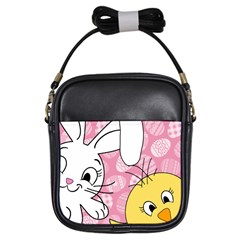 Easter Bunny And Chick  Girls Sling Bags by Valentinaart