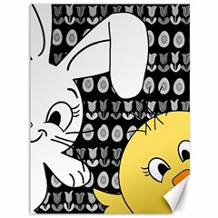 Easter Bunny And Chick  Canvas 36  X 48   by Valentinaart