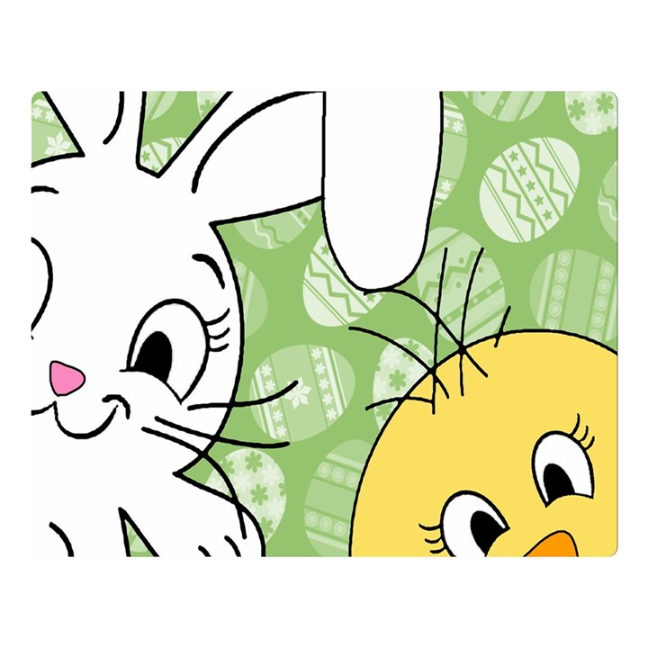 Easter bunny and chick  Double Sided Flano Blanket (Large) 