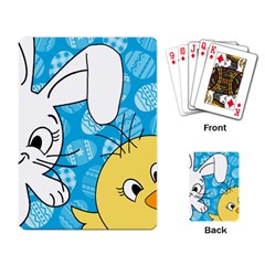 Easter Bunny And Chick  Playing Card by Valentinaart