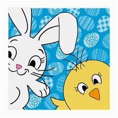 Easter Bunny And Chick  Medium Glasses Cloth (2-side) by Valentinaart