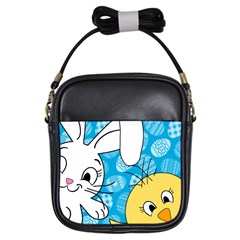 Easter Bunny And Chick  Girls Sling Bags by Valentinaart