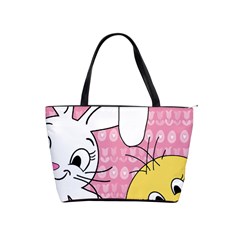 Easter Bunny And Chick  Shoulder Handbags by Valentinaart