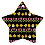 Easter - chick and tulips Star Ornament (Two Sides) Front