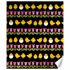 Easter - Chick And Tulips Canvas 8  X 10 