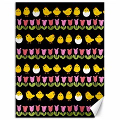 Easter - Chick And Tulips Canvas 18  X 24   by Valentinaart