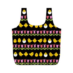 Easter - Chick And Tulips Full Print Recycle Bags (m) 