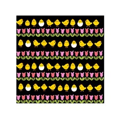 Easter - Chick And Tulips Small Satin Scarf (square) by Valentinaart