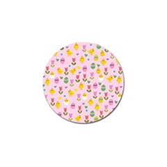 Easter - Chick And Tulips Golf Ball Marker by Valentinaart