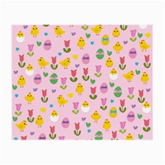 Easter - Chick And Tulips Small Glasses Cloth (2-side) by Valentinaart