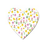 Easter - chick and tulips Heart Magnet Front