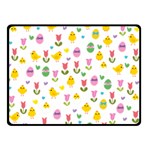 Easter - chick and tulips Double Sided Fleece Blanket (Small)  45 x34  Blanket Front