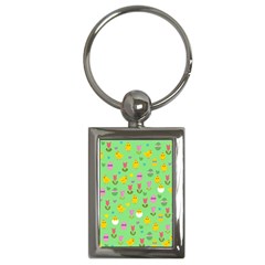 Easter - Chick And Tulips Key Chains (rectangle) 