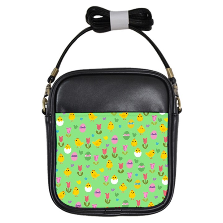 Easter - chick and tulips Girls Sling Bags