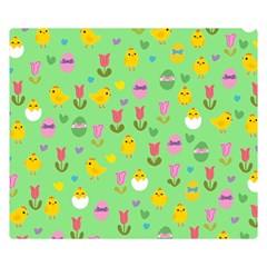 Easter - Chick And Tulips Double Sided Flano Blanket (small)  by Valentinaart