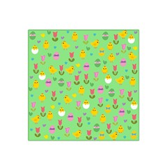 Easter - Chick And Tulips Satin Bandana Scarf by Valentinaart