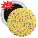 Easter - chick and tulips 3  Magnets (10 pack)  Front