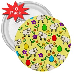 Easter Lamb 3  Buttons (10 Pack)  by Valentinaart