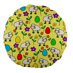 Easter Lamb Large 18  Premium Round Cushions by Valentinaart