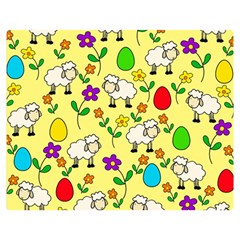 Easter Lamb Double Sided Flano Blanket (medium)  by Valentinaart