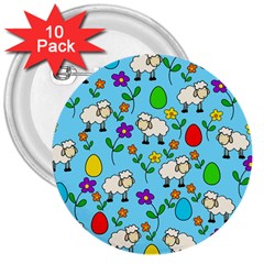 Easter Lamb 3  Buttons (10 Pack)  by Valentinaart