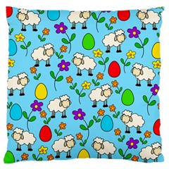 Easter Lamb Large Cushion Case (two Sides) by Valentinaart