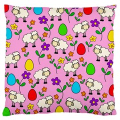 Easter Lamb Large Cushion Case (one Side) by Valentinaart