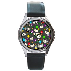 Easter Lamb Round Metal Watch by Valentinaart