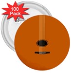 Minimalism Art Simple Guitar 3  Buttons (100 pack)  Front