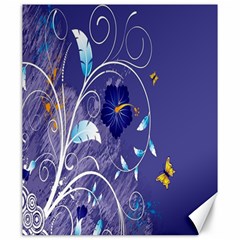 Flowers Butterflies Patterns Lines Purple Canvas 20  X 24   by Mariart