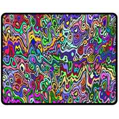 Colorful Abstract Paint Rainbow Double Sided Fleece Blanket (medium) 