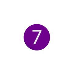 Number 7 Purple 1  Mini Buttons by Mariart