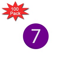 Number 7 Purple 1  Mini Buttons (100 Pack)  by Mariart