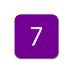 Number 7 Purple Rubber Coaster (square) 