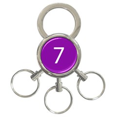 Number 7 Purple 3-ring Key Chains