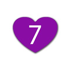 Number 7 Purple Rubber Coaster (heart) 