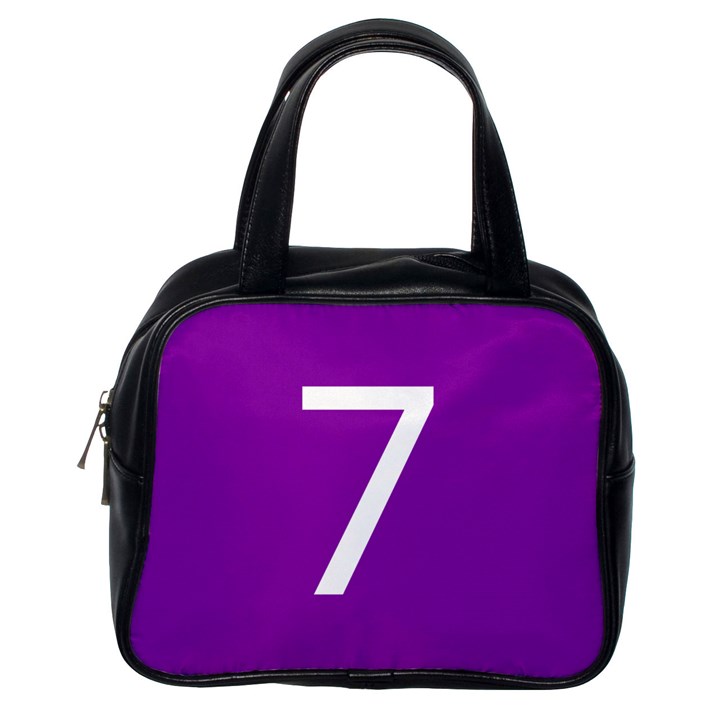 Number 7 Purple Classic Handbags (One Side)