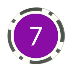 Number 7 Purple Poker Chip Card Guard (10 Pack) by Mariart