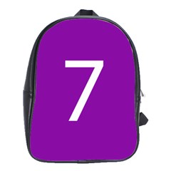 Number 7 Purple School Bags(large)  by Mariart