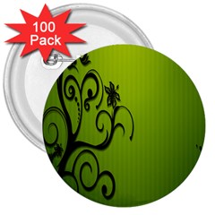 Illustration Wallpaper Barbusak Leaf Green 3  Buttons (100 Pack)  by Mariart