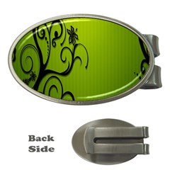 Illustration Wallpaper Barbusak Leaf Green Money Clips (oval)  by Mariart